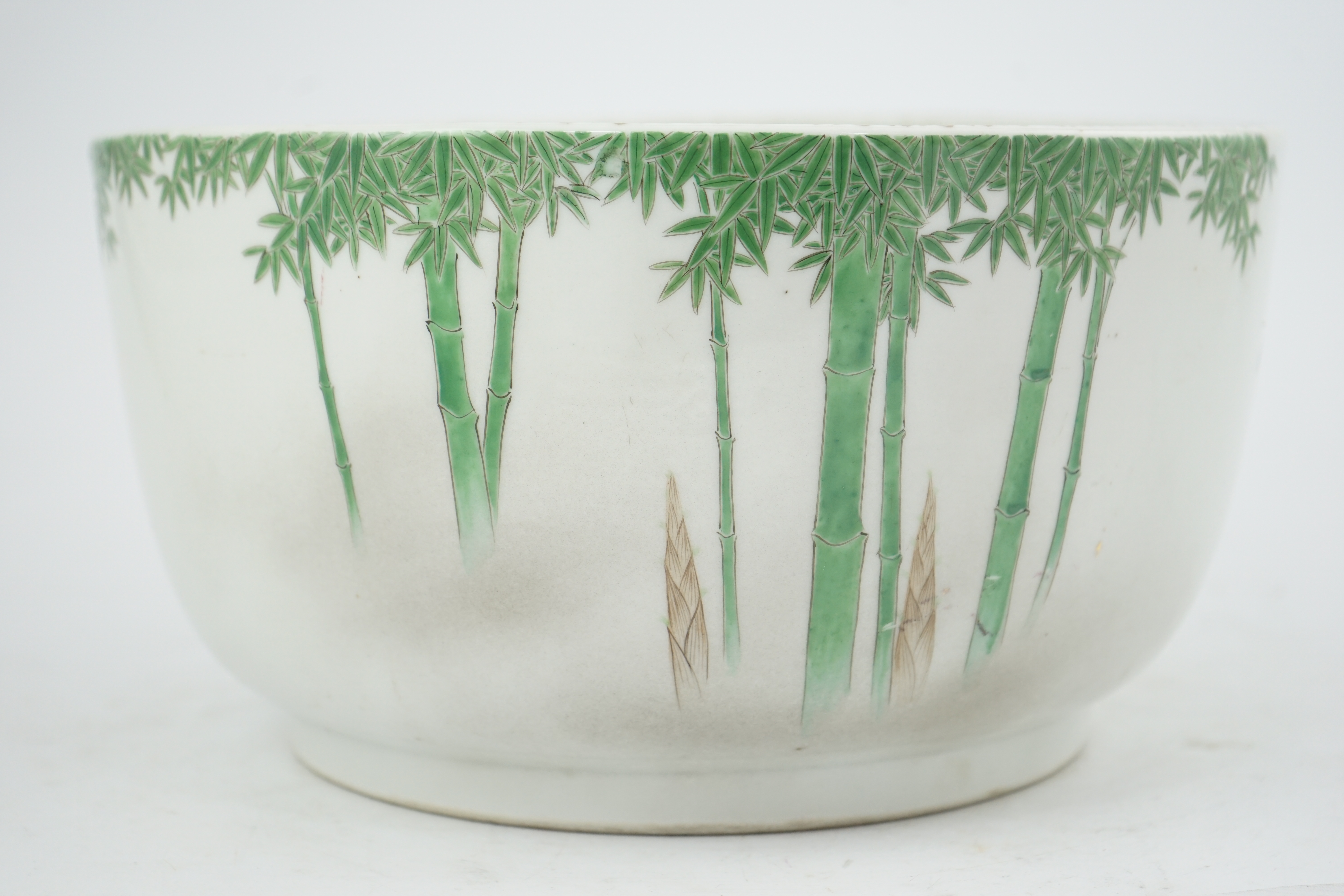 A large 19th century Japanese porcelain bowl, 31.3cm diameter. Condition - good